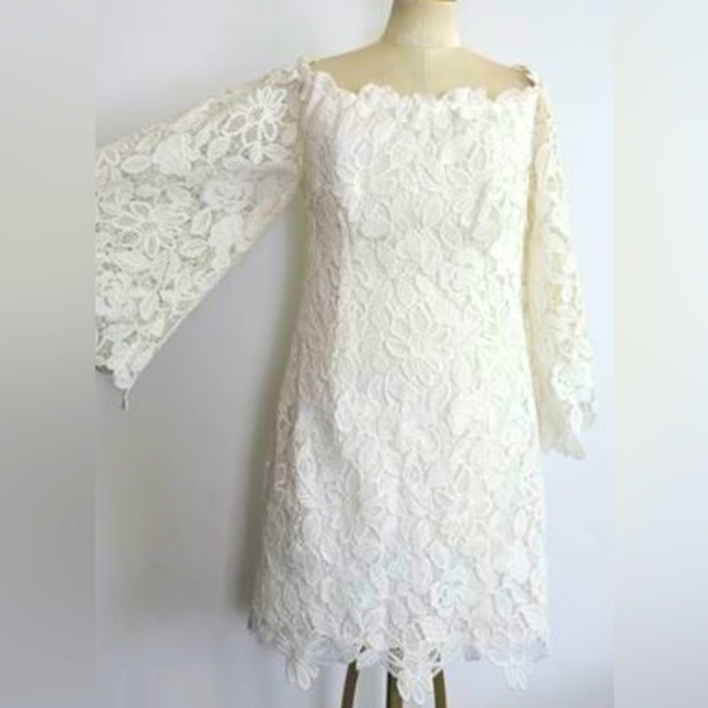 Free People Off-the-Shoulder Lace Dress, Ivory, Size 12, NWT